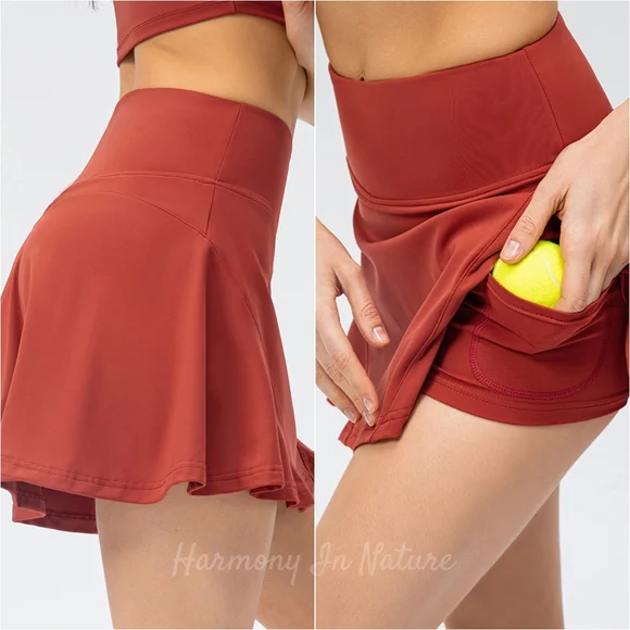 Peak Performance Active Skirt - Deep Rust Red - Picture 2 of 6